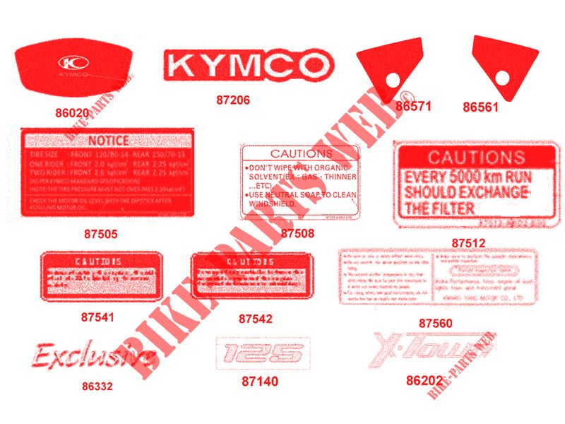 PEGATINAS para Kymco XTOWN 125 I CBS EXCLUSIVE EURO 4