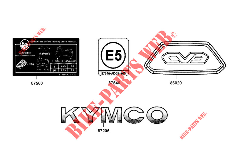 PEGATINAS para Kymco CV3 550 4T EURO 5