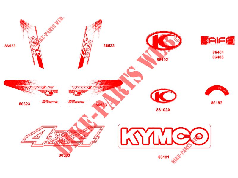 PEGATINAS para Kymco KYMCO UXV 700I SPORT 4T EURO II