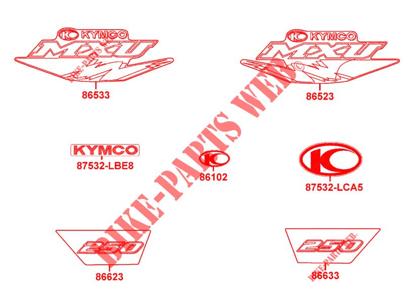 PEGATINAS para Kymco MXU 250 4T EURO II - MXU 250 4T EURO II URBAN QUAD
