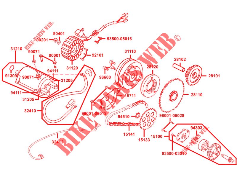 MOTOR DE ARRANQUE / IGNICION para Kymco MXU 300 R 4T EURO II
