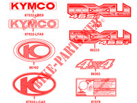 ETIQUETAS ENGOMADAS para Kymco MXU 465 4X4 INJECTION 4T EURO II